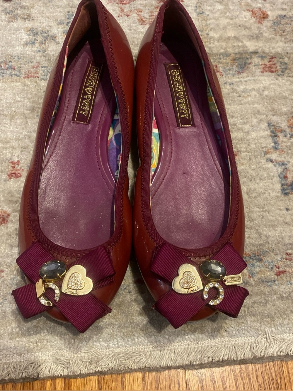 Women’s Burgundy Bow Ballet Flats